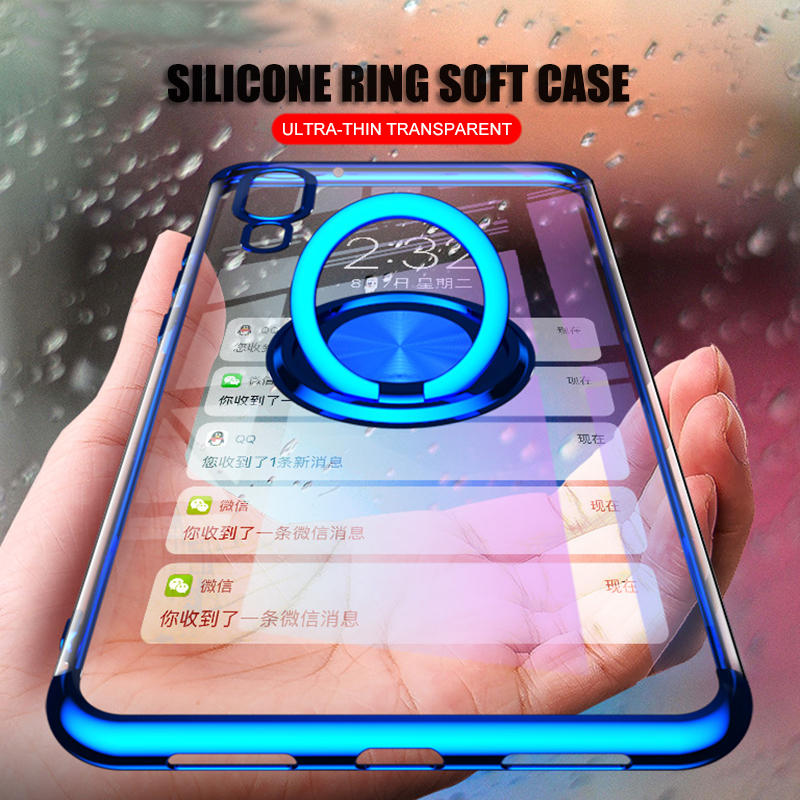 Bakeey Magnetic Car Holder Ring Holder Thin Color Plating Soft TPU Protective Case For Xiaomi Mi9/ M