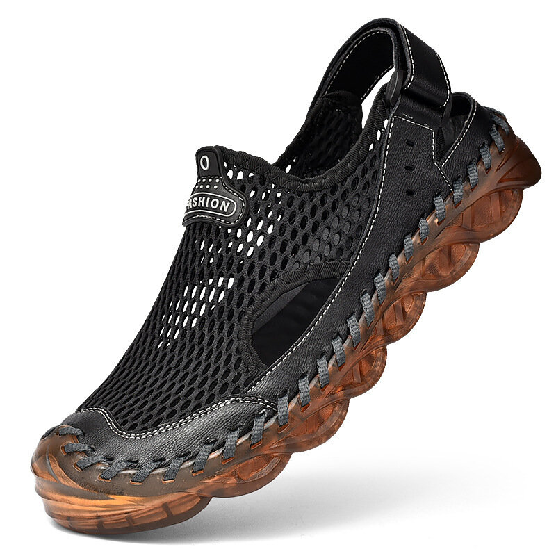 Sandales de sport chaussures de pêche en maille respirante antidérapante été chaussures décontractées en plein air randonnée en plein air escalade sport sandales antidérapantes pour hommes