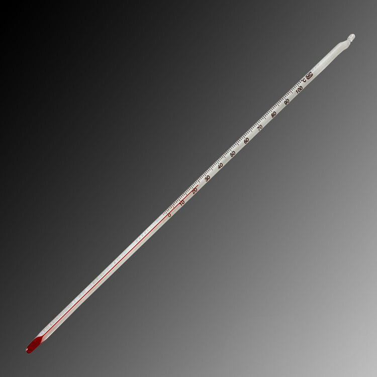 0 100 Degree Glass Thermometer Home Brew Laboratory Red Water Filled Thermometer