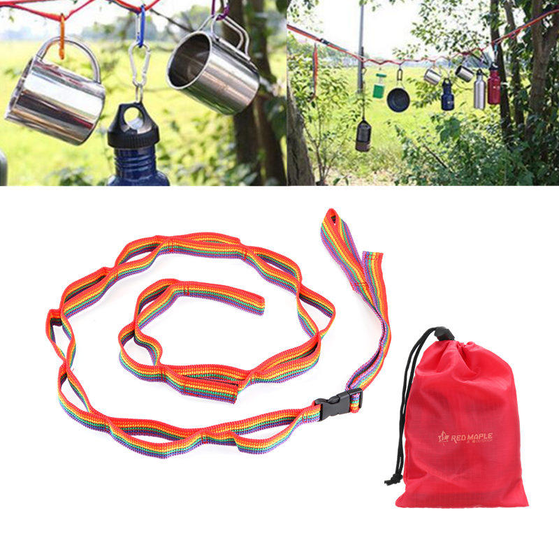 Tenda colorida com cordão de lanyard para acampamento ao ar livre, caminhadas e acessórios de jardim