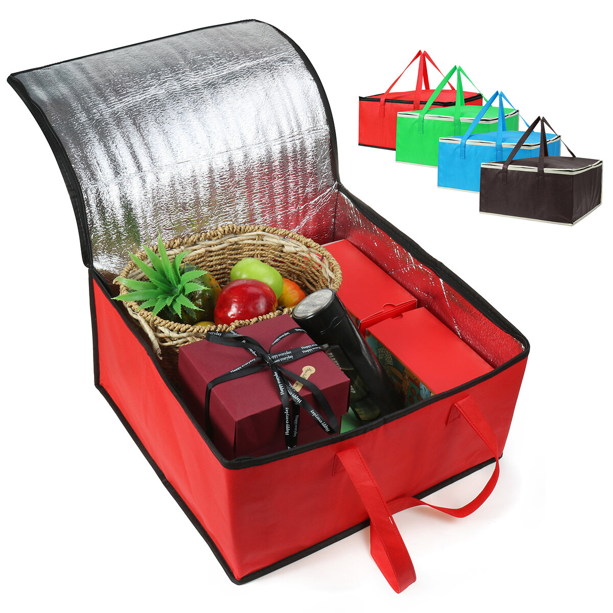 

16" Insulated Bag Cooler Bag Insulation Folding BBQ Picnic Portable Ice Pack Food Thermal Bag Food Delivery Bag Pizza Ca