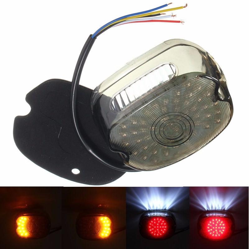 Rood LED Tail Brake Turn Light Voor 91-10 Harley Sportster Softail Dyna Lay Down