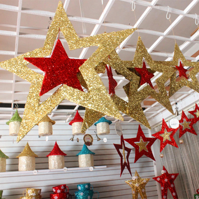 Christmas Ornaments Shiny Star Xmas Tree Ceiling Wall Hanging