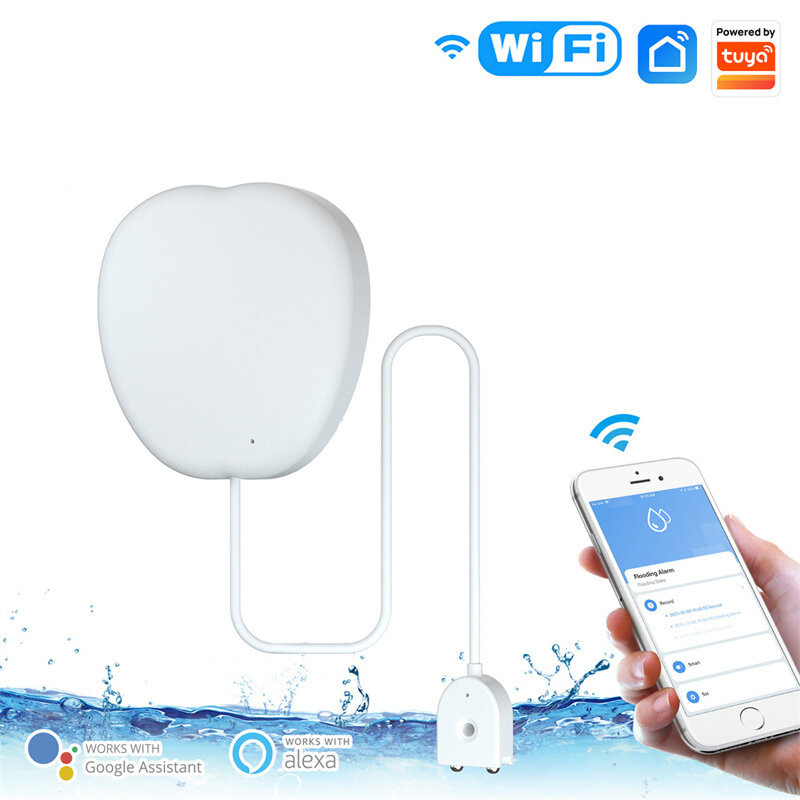 MoesHouse WiFi Tuya Water Leakage Detector Wireless Remote APP Monitor Water Leakage Detection Alarm Notification Push W