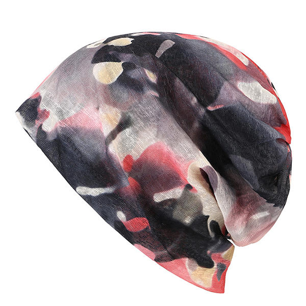 Women Lace Kunstdruk Mutsen Cap Outdoor Multifunctionele Warme Sjaal Collar Daul Use