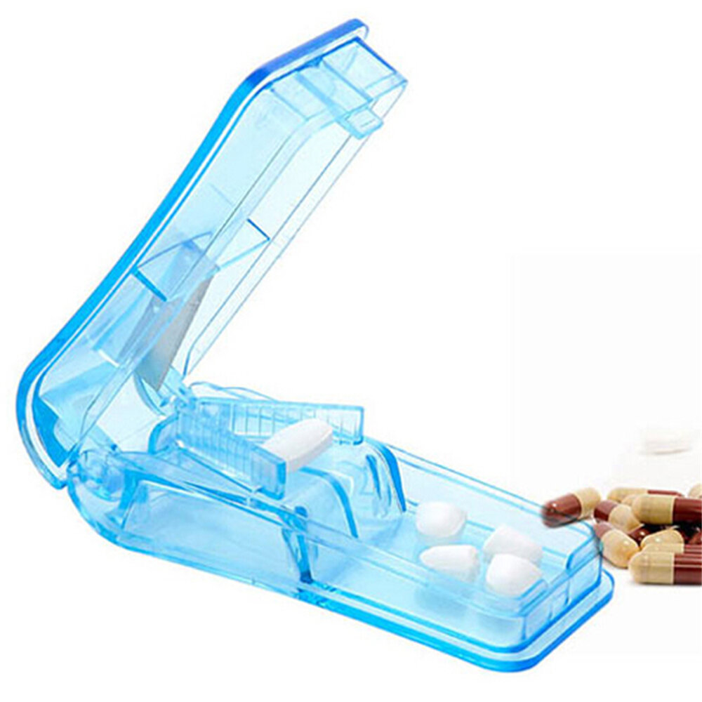 Mini Folding Pill Cutter Portable Convenient Drug Box Tablet Cutter Splitter Holder Easy for Children Older People Use