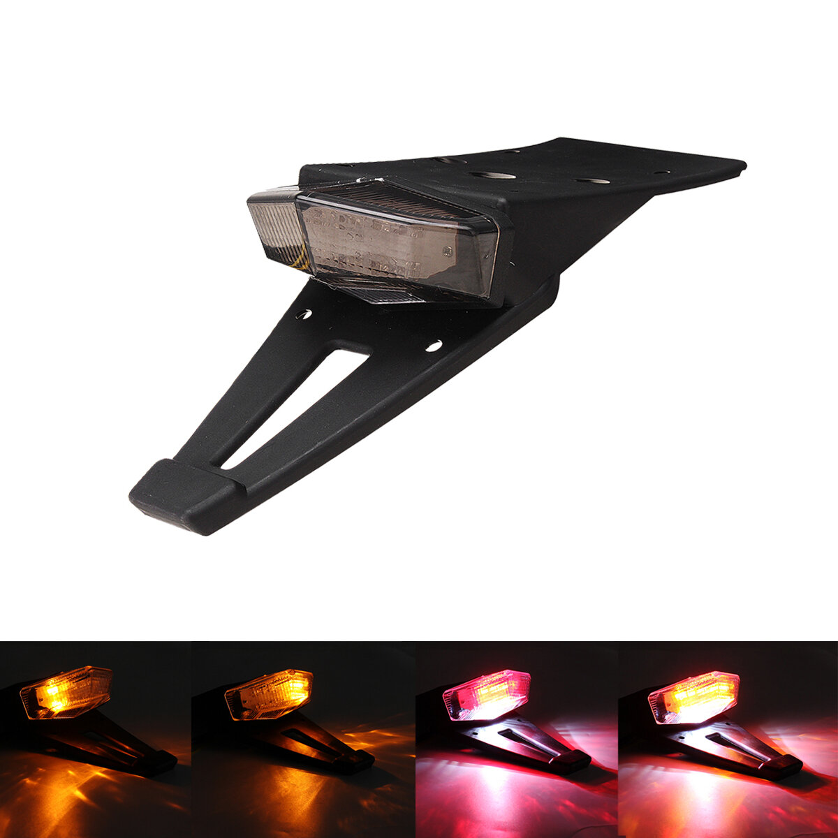 12V License Plate Motorcycle Rear Fender Tail Stop Lights Turn Signal Lamp Universal