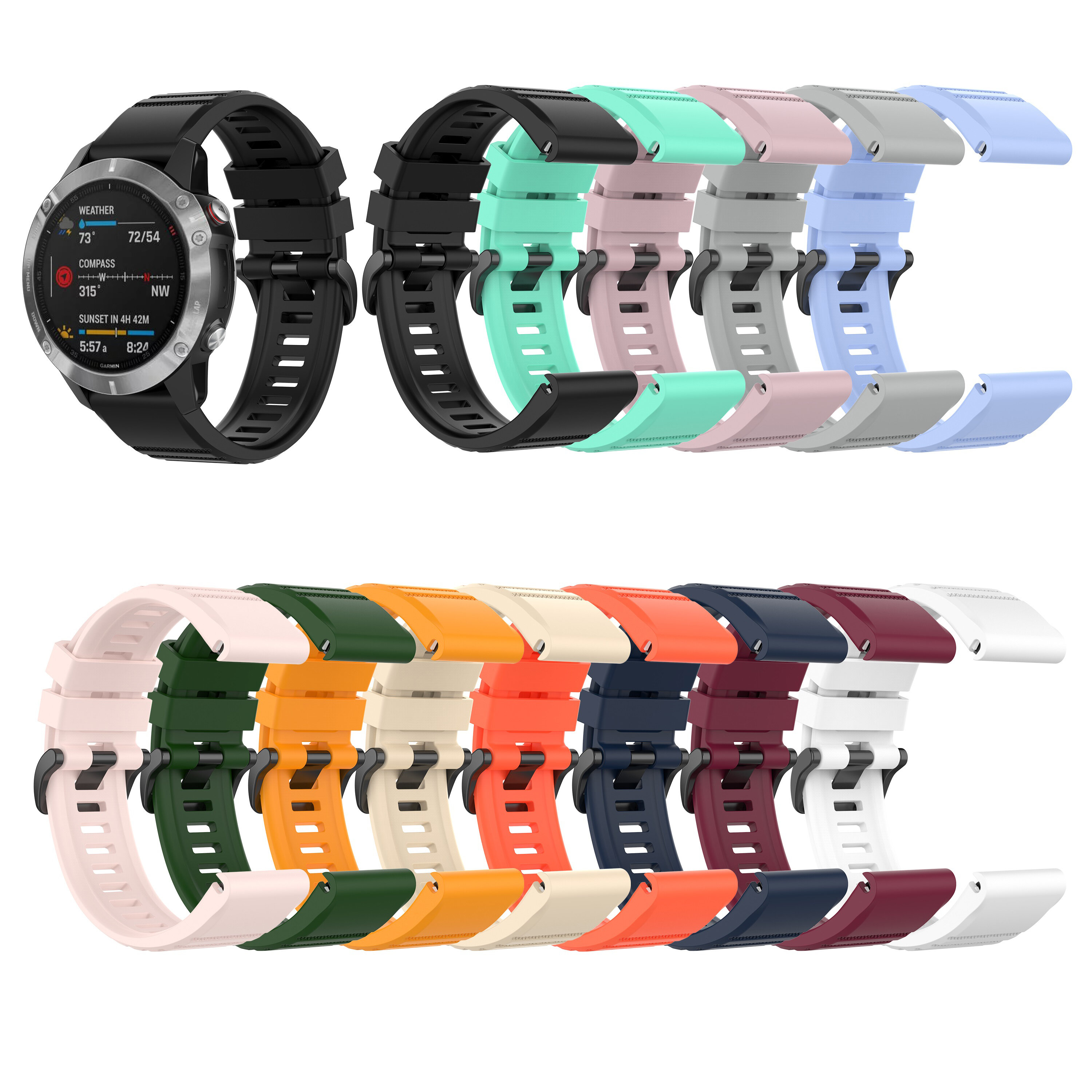 Bakeey 22 MM universele siliconen horlogeband voor Garmin Fenix 6 Fenix 5 Smart Watch
