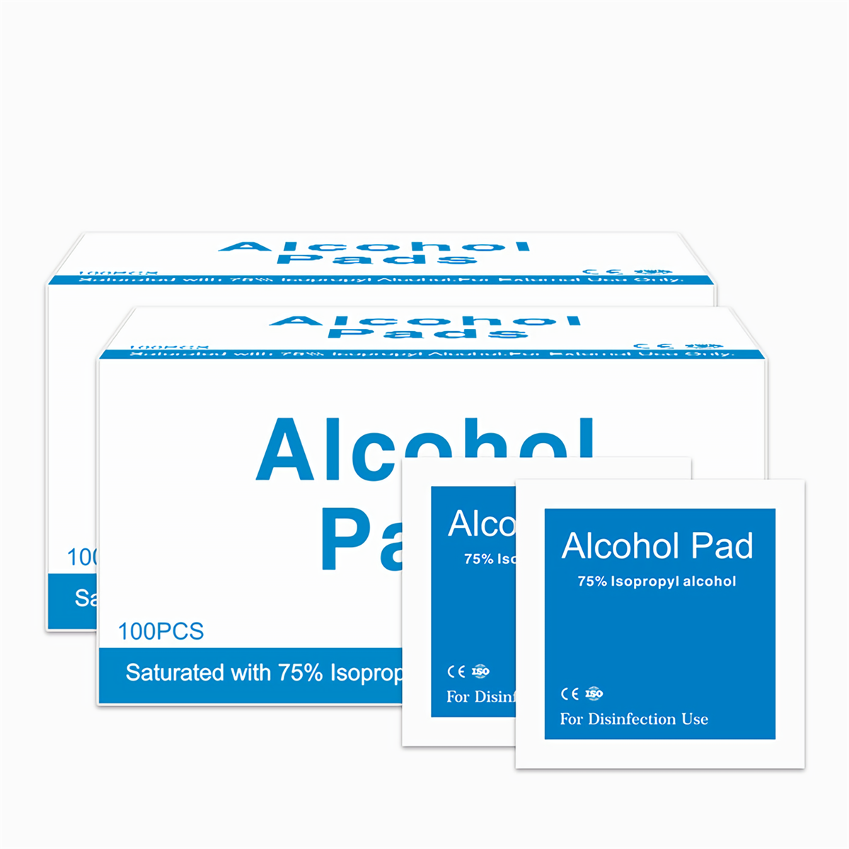

100 Pads/box Disposable Alcohol Cotton Pad 75% Isopropyl Alcohol/Ethyl Alcohol Swabs Antiseptic Wipes Disposable Disinfe