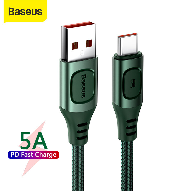 Baseus 5A USB Type-C Cable Multi-protocol Conversion Support QC3.0 PD3.0 SCP FCP AFC Protocol Fast Charge Braided Nylon