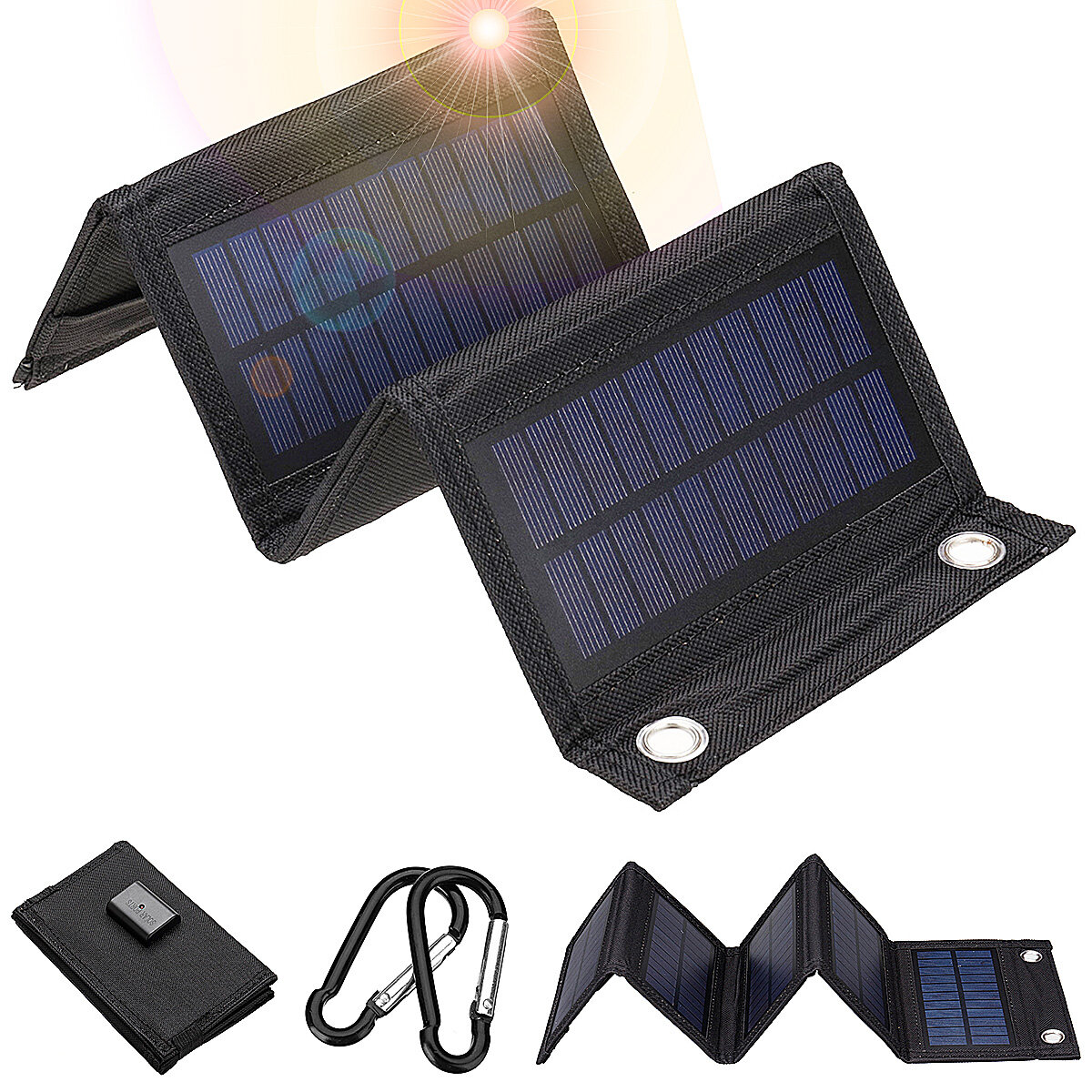 10w/7.5w/6w Pieghevole solare Pannello solare Caricabatterie 5V USB Protable solare Alimentazione mobile Per Smartphone campeggio Esterno