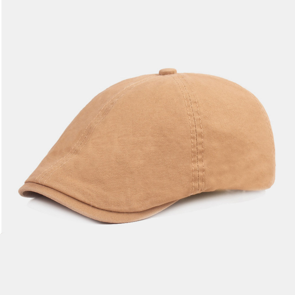 

Unisex Cotton Beret Cap Solid Color Retro Adjustable Sunshade Newsboy Hat Painter Hat Octagonal Hat