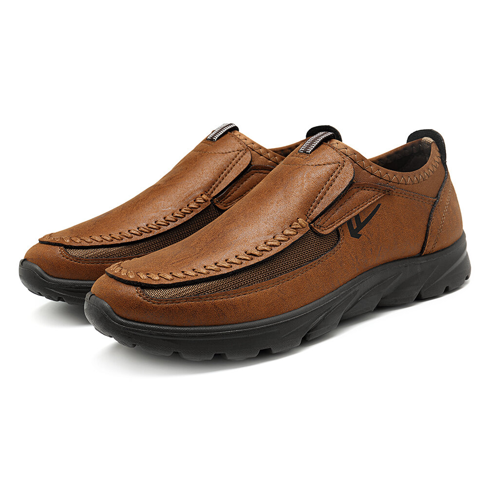 Menico Casual Comfy Soft Moc Toe Slip On Leather Oxfords