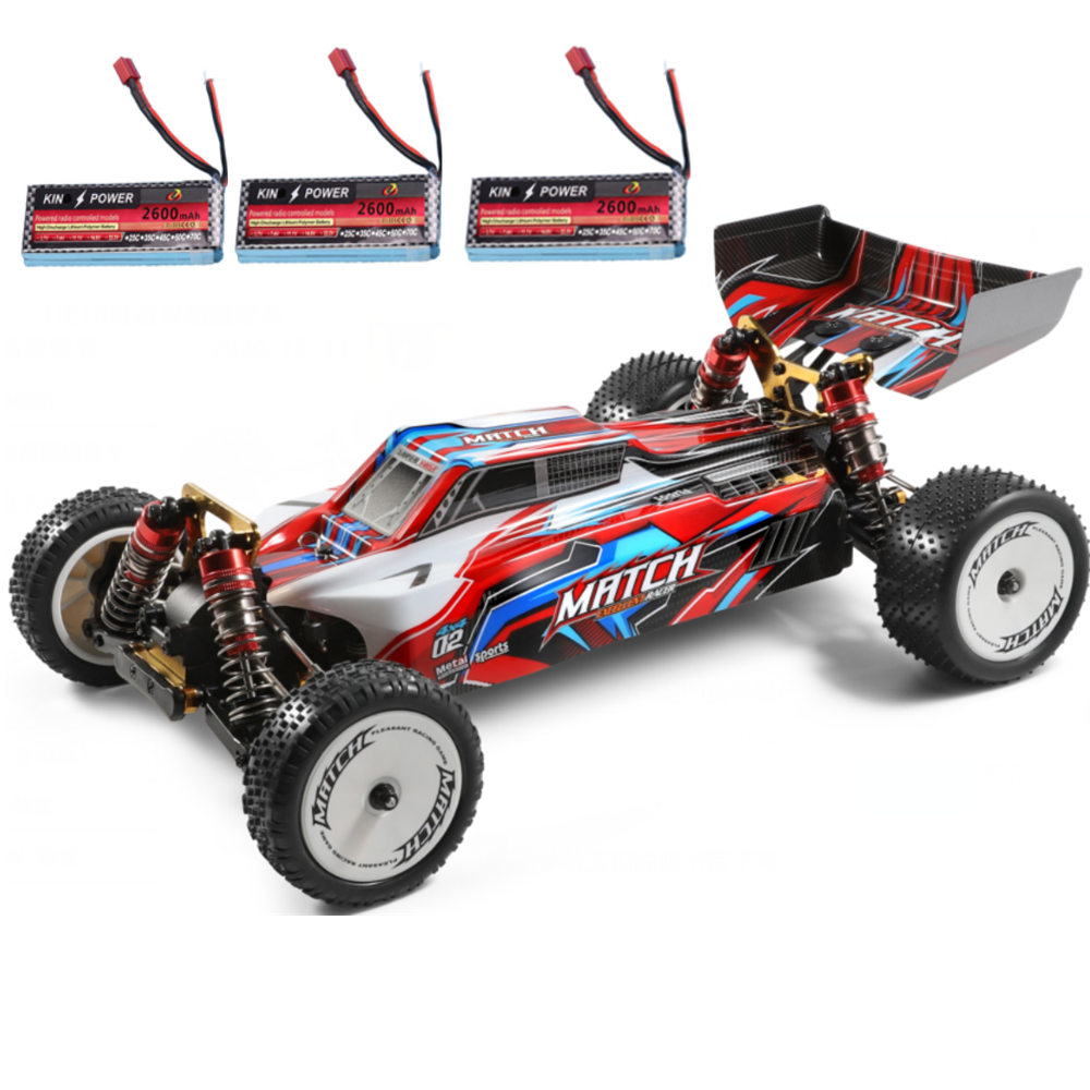 

Wltoys 104001 RTR Two/Three Upgraded 2600mAh RC Car 1/10 2.4G 4WD 45km/h Metal Chassis Vehicles Models Toys