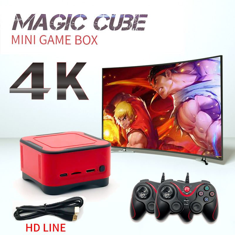 ANBERNIC 128GB 4K HD bluetooth 2.4G Mini Magic Club Video Game Console with 2 Wired Gamepads Support PS1 GBA NEOGEO FC Games