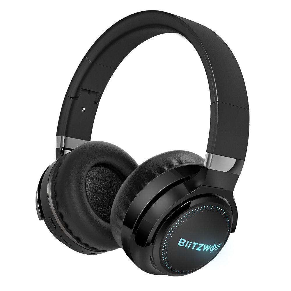 

BlitzWolf® BW-HP0 Pro Wireless bluetooth Headphone RGB Light HiFi Stereo Bass 1000mAh AUX TF Card Noise Canceling Mic Ga