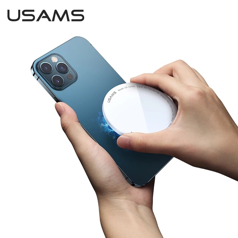 USAMS超薄型15W磁気ワイヤレス充電器foriPhone 12 Mini / 12/12 Pro/12 Pro Max for Samsung Galaxy Note S20 ultra Huawei Mate40 OnePlus 8 Pro