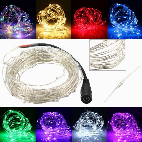 10M 100 LED Zilveren Wire Kerstmis Outdoor String Fairy Light Waterproof DC12V