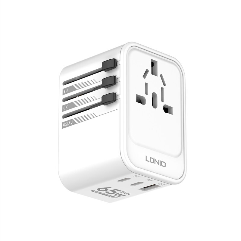 [GaN Tech] LDNIO A6140C 65W 3-Port USB PD Charger USB-A+2USB-C QC3.0 PD3.0 2.0 PPS Fast Charging Wall Charger Adapter EU