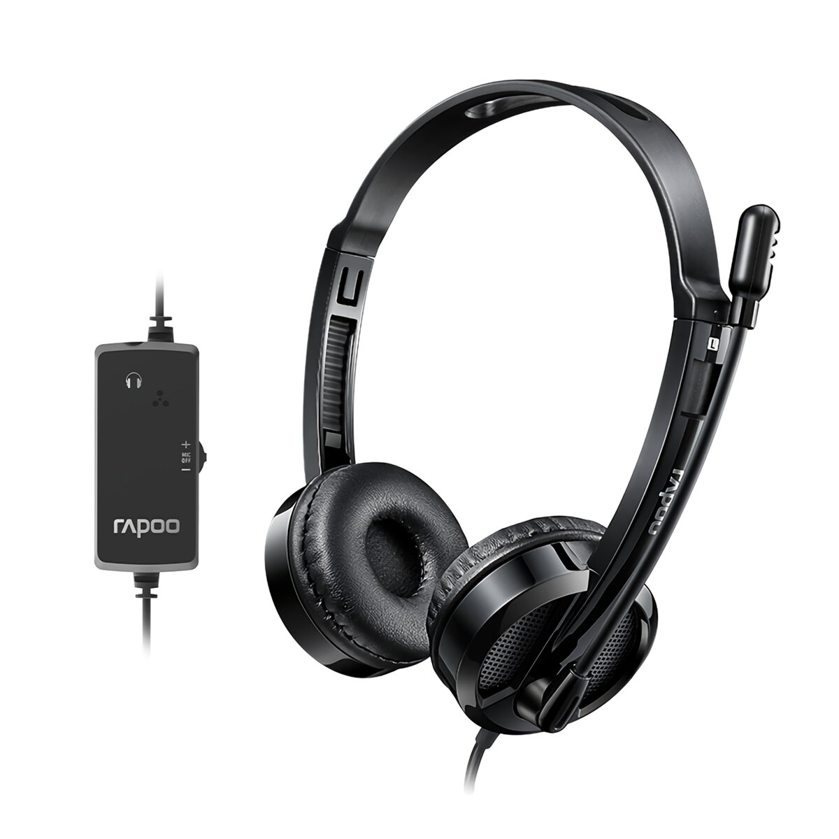 

Rapoo H120 Wired Headset USB Stereo Sound Headphone with Noise Cancelling Microphone for Speech Online Class Teaching Vo