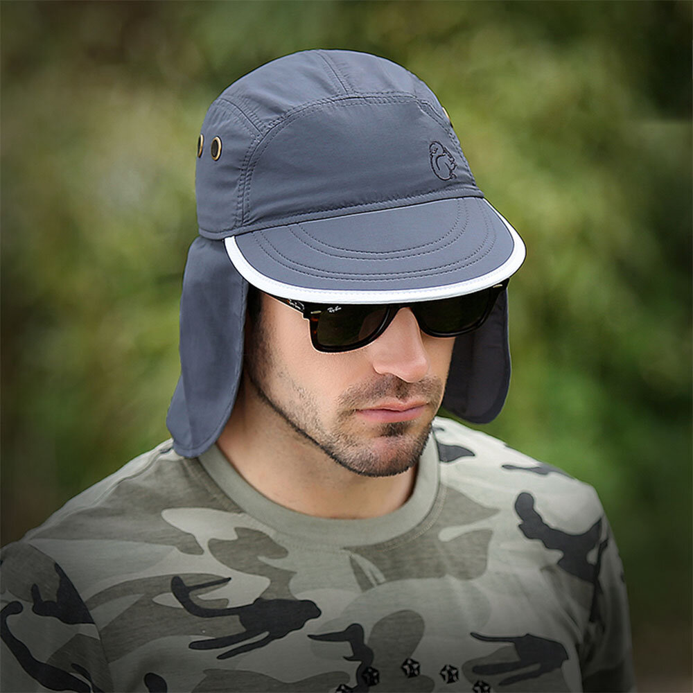 

Men UV Protection Outdoor Fishing Mountaineer Sunhat Broad Brim Visor Breathable Portable Baseball Hat