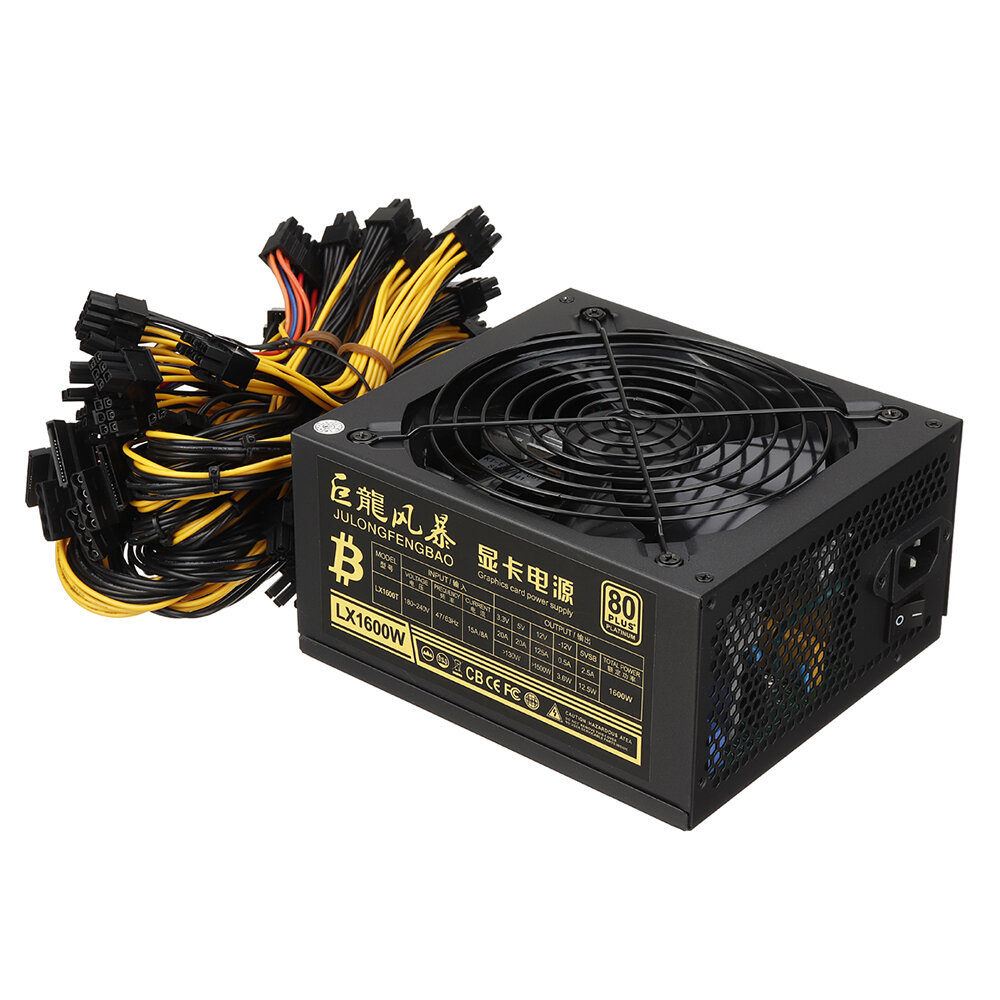 1600W Miner Graphics Card Power Supply For Mining 180~240V 80Plus...