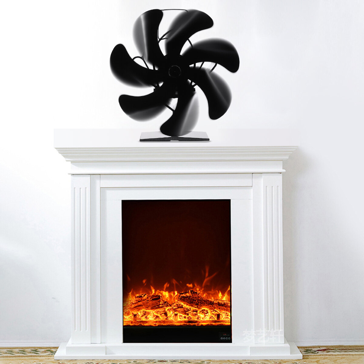 暖炉7ブレード熱式ストーブファンセルフパワー式薪ストーブトップバーナー暖炉サイレントエコヒーターホーム効率的な熱分布