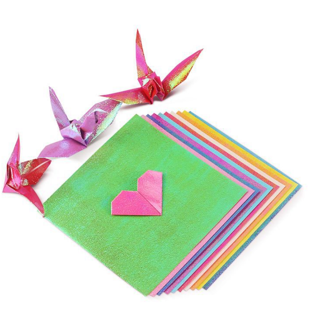 Colorido DIY Quadrado Brilho Origami De Papel Cor Artesanal de Papel Material de Arte Em Casa de Jardim de Infância