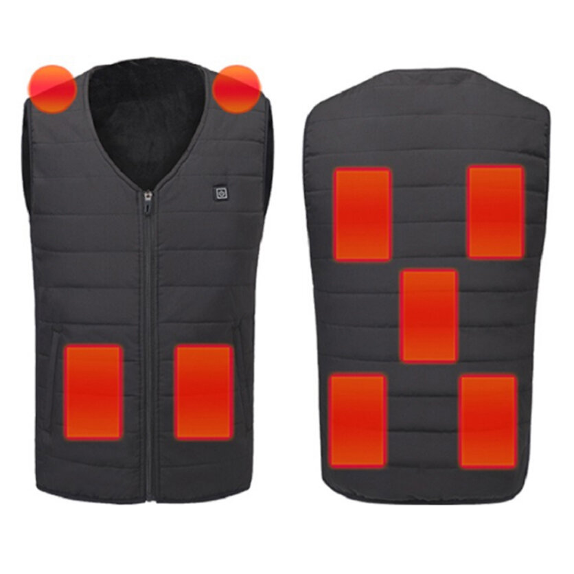 J'ai une veste chauffante électrique unisexe Tengoo avec 9 zones de chauffage lavables et USB pour une utilisation hivernale en plein air lors de cyclisme ou de camping.