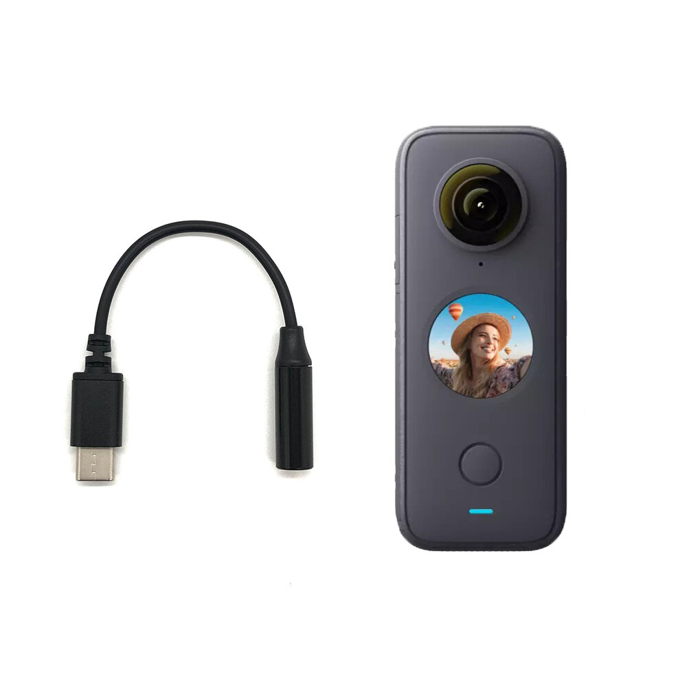 Audio-adapterkabel Type-c naar 3,5 mm microfoon Plug en Play voor Insta360 EEN X2