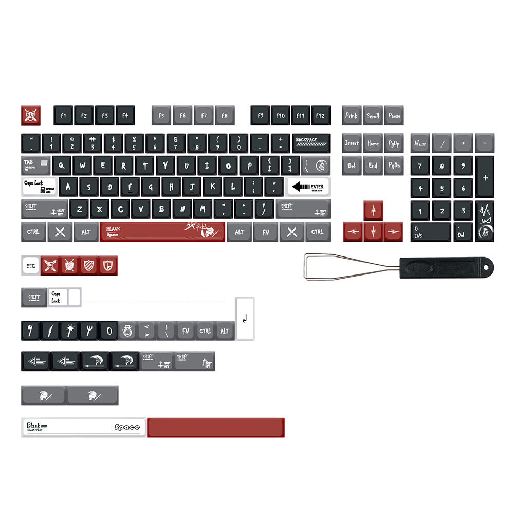 JSJT 133 Keys Король войны PBT Keycap Set XDA Profile Пятисторонняя сублимация Custom Keycaps для клавиатур Механический