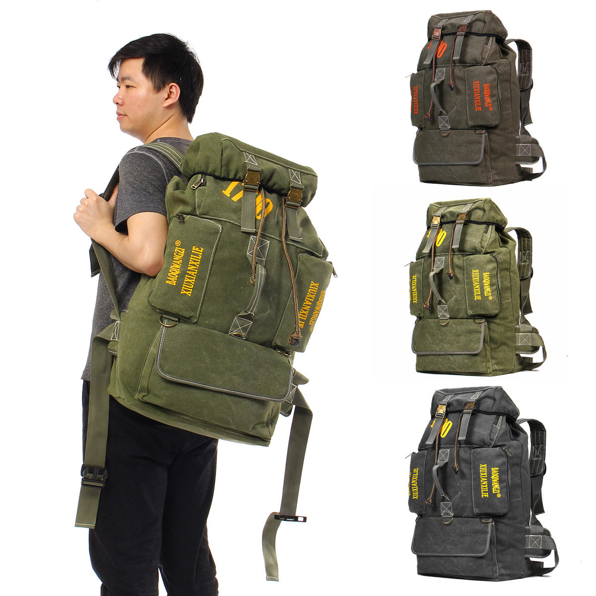 100L női férfi vízálló utazási hátizsák szabadtéri tábori hegymászó táska