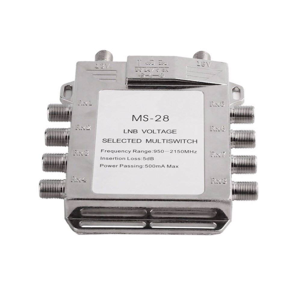 Jasen JS-MS28 2 in 8 Diseqc Switch Satelliten Multischalter Satellitenantenne Flach LNB Schalter für TV Receiver