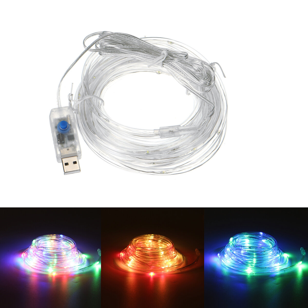 

8 Modes 7M/12M 50LED/100LED USB/Battery Powered Stripe Party Lights Decorative Lamp Christmas Tree Waterproof Kit