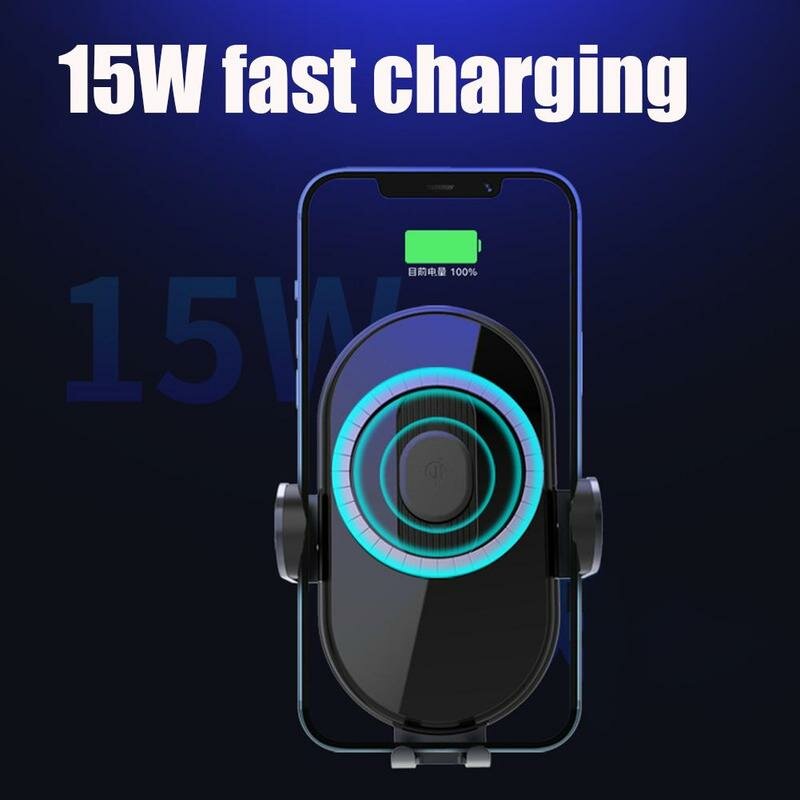 

Bakeey 15W Wireless Car Charger Stand Automatic Clamping Car Phone Holder Qi Fast Charging For iPhone 12 12Pro Max Huawe