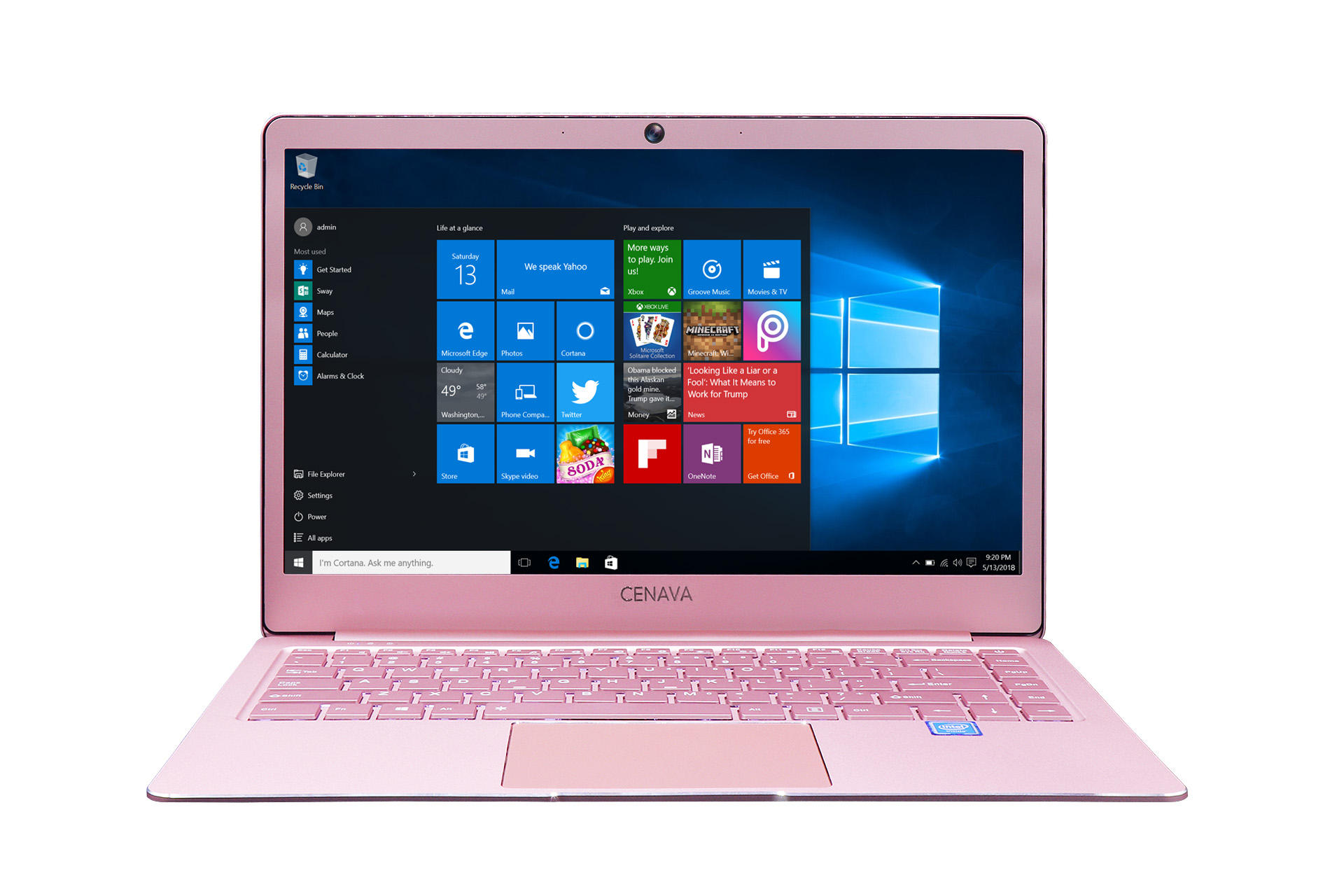 Cenava P14 14 Inch Laptop Intel Celeron J3355 Quad Core 8GB RAM 256GB SSD Win10 Bluetooth 4.0 Notebook － Rose Gold