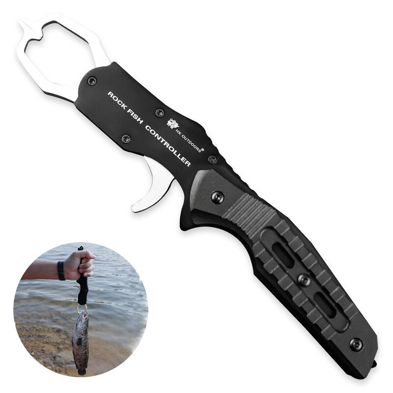 HX OUTDOORS Fishing Grips Multi-Function Fishing Pliers Control Fish ClipOutdoor Camping Fishing Tools with Anti-loss Rope