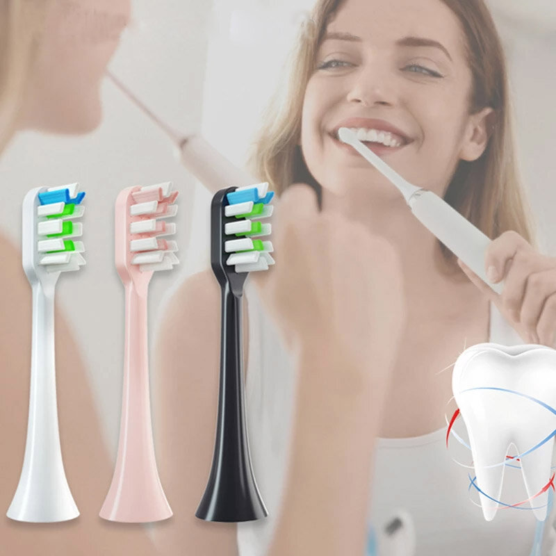 

2pcs Clean Tooth Brush Heads Sonic Electric Toothbrush Soft Bristle Nozzles for SOOCAS X3/X3U/X5 Replacement Toothbrush