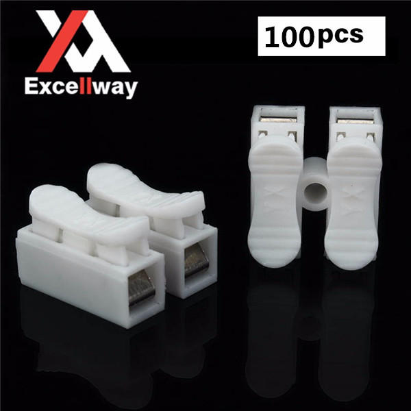 Excellway? CH2 Quick Connect Connector Terminal Block Spring Connector White