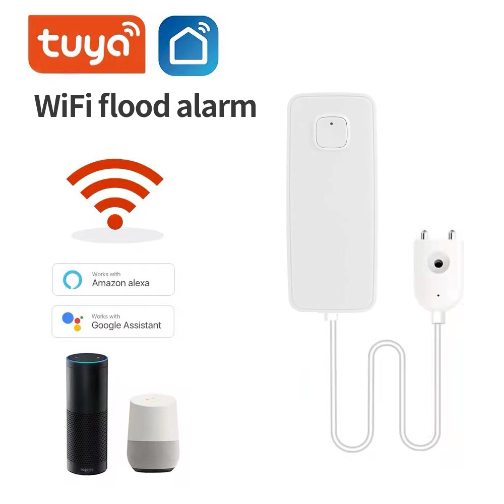 Guudgo Tuya Home Alarm Water Leakage Alarm WIFI Water Leak Sensor Sensor Flood Alert Overflow Security Alarm System