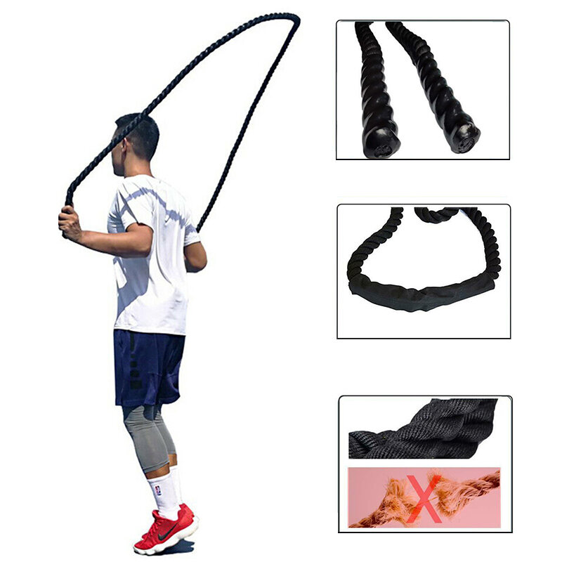 2.5m/3.5m fitness battle rope 25mm 3-strands thicken heavy jump rope ...
