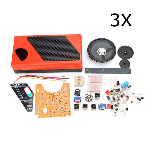 3 stuks DIY draagbare 8-buis radio-kit elektronische reserveonderdeel voor elektronisch onderwijs en