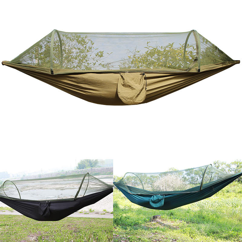 IPRee® Automatyczna otwarta hamakowa namiotowa na zewnątrz Nylon Parachute Hanging Swing Bed Mosquito Net