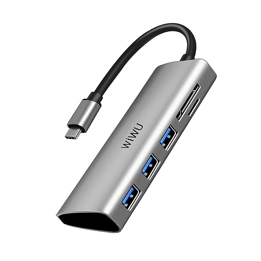 WiWU 532ST 5-in-1 USB-C Hub Multi-functional Type-C to USB3.0 Adapter SD/TF Card Reader