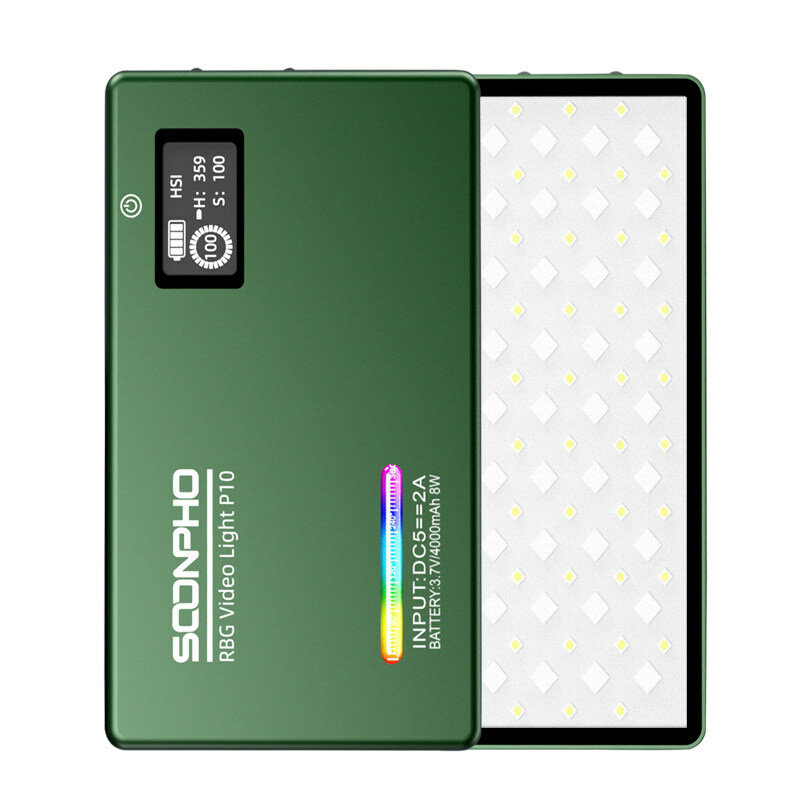 SOONPHO P10 8W 2500K-8500K RGB LED Video Light CRI 97 Fill Light Photography Lighting for Video Recording Shooting Studi