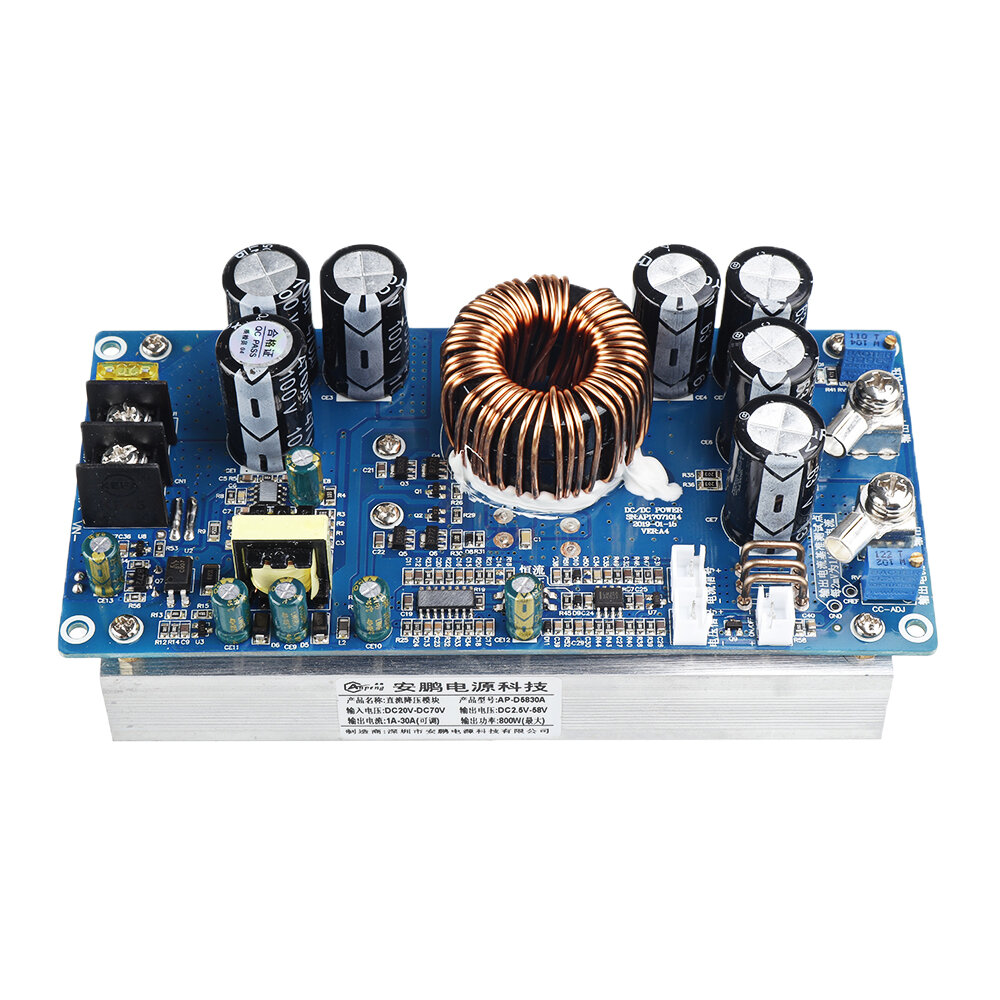 

AP-D5830A 30A 800W High Power DC-DC Step-down Constant Voltage Constant Current Charging Power Supply Module with Fan Co