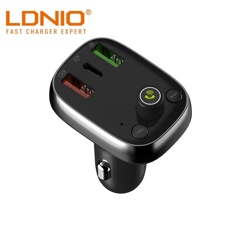 

LDNIO C704Q USB Car Charger bluetooth FM Transmitter MP3 Player USB-C PD QC4+ Fast Charging For iPhone 12 XS 11Pro Mi10