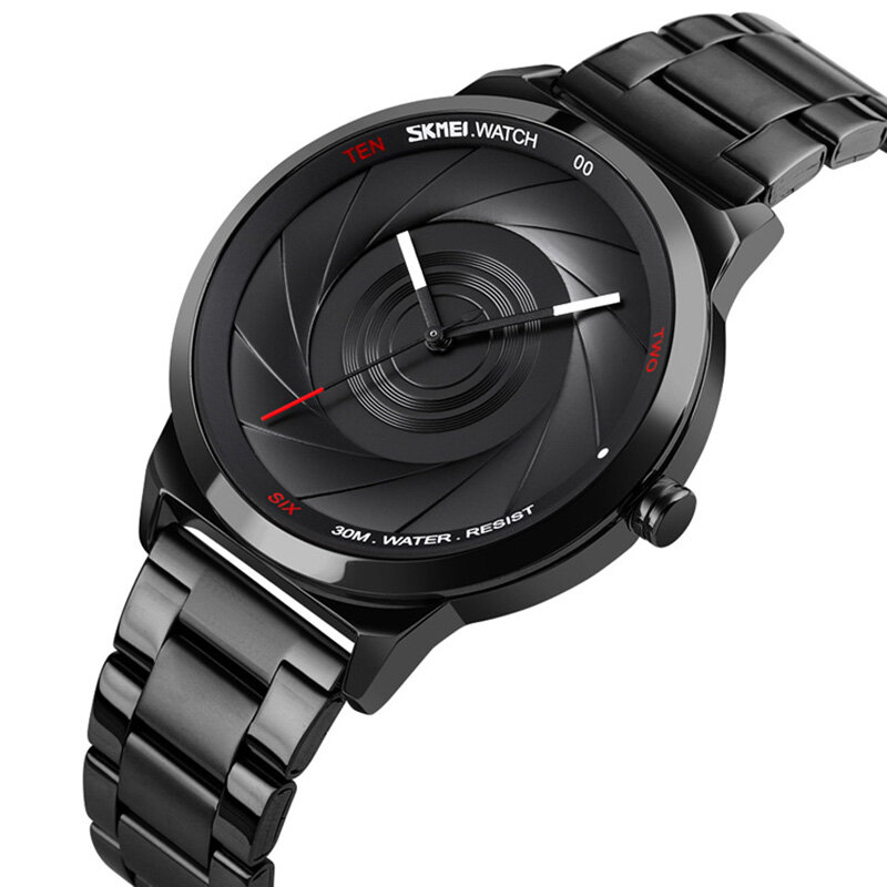 SKMEI 9210 Mode Zakelijke Stijl Herenhorloge 3D Dail Waterdicht Roestvrij Staal Quartz Horloges