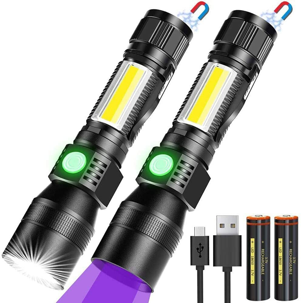 UV+XPG+COB oplaadbare magnetische zaklamp met batterij Super heldere zakformaat zoombare clip LED-za