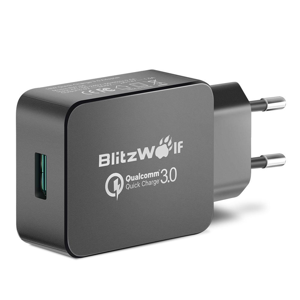 BlitzWolf®BW-S5 QC3.0 18W USB充電器EUアダプター+ BW-TC14 3A USB Type-C充電データケーブル3ft / 0.91m